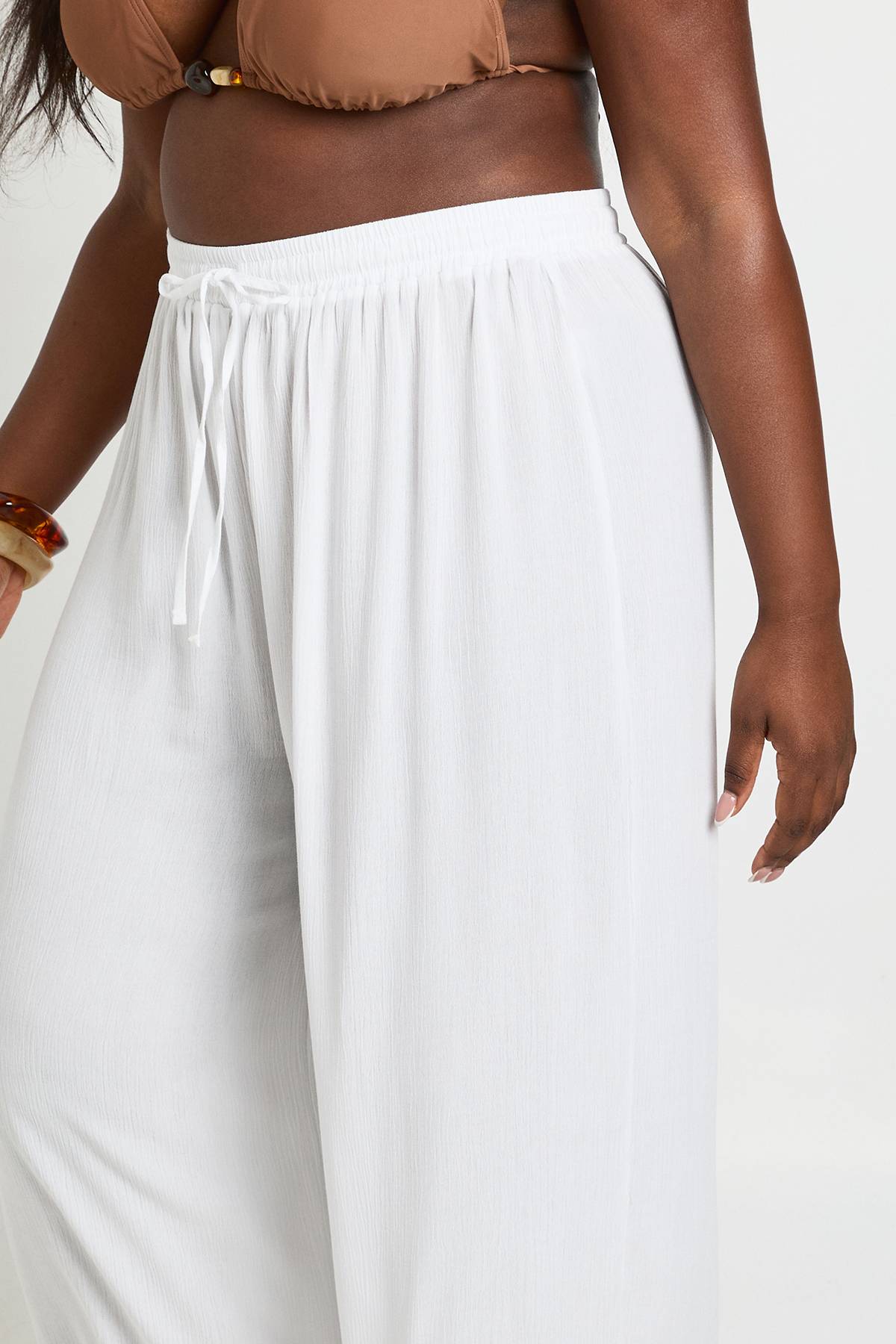 boohoo Pantalon Oversize Effet Lin Plus Essentials