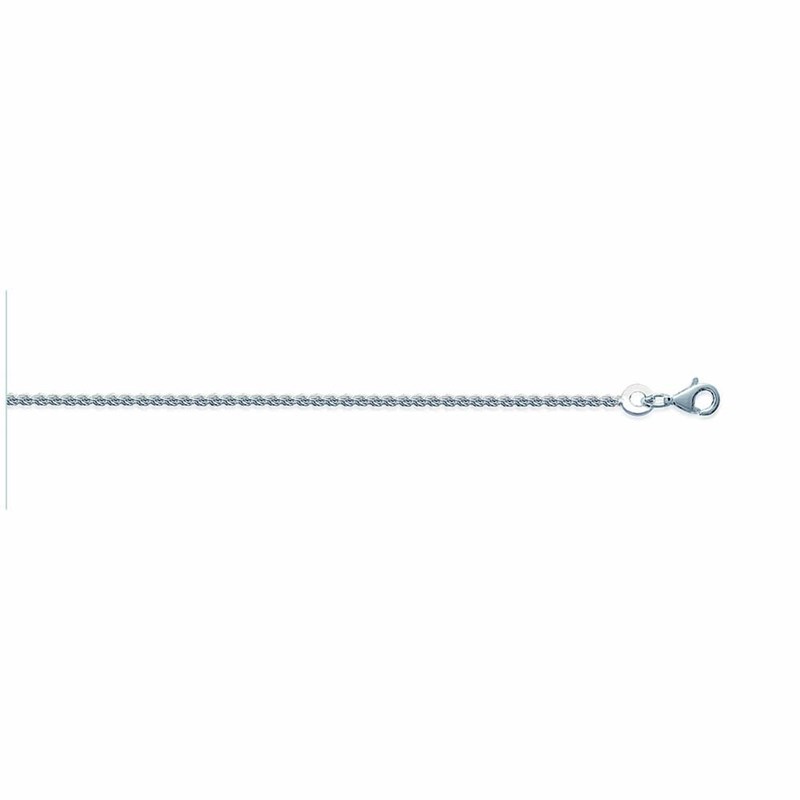 Chaine Femme - Argent 925 - Chaîne corde - Largeur : 1,5 mm - Longueur : 45 cm