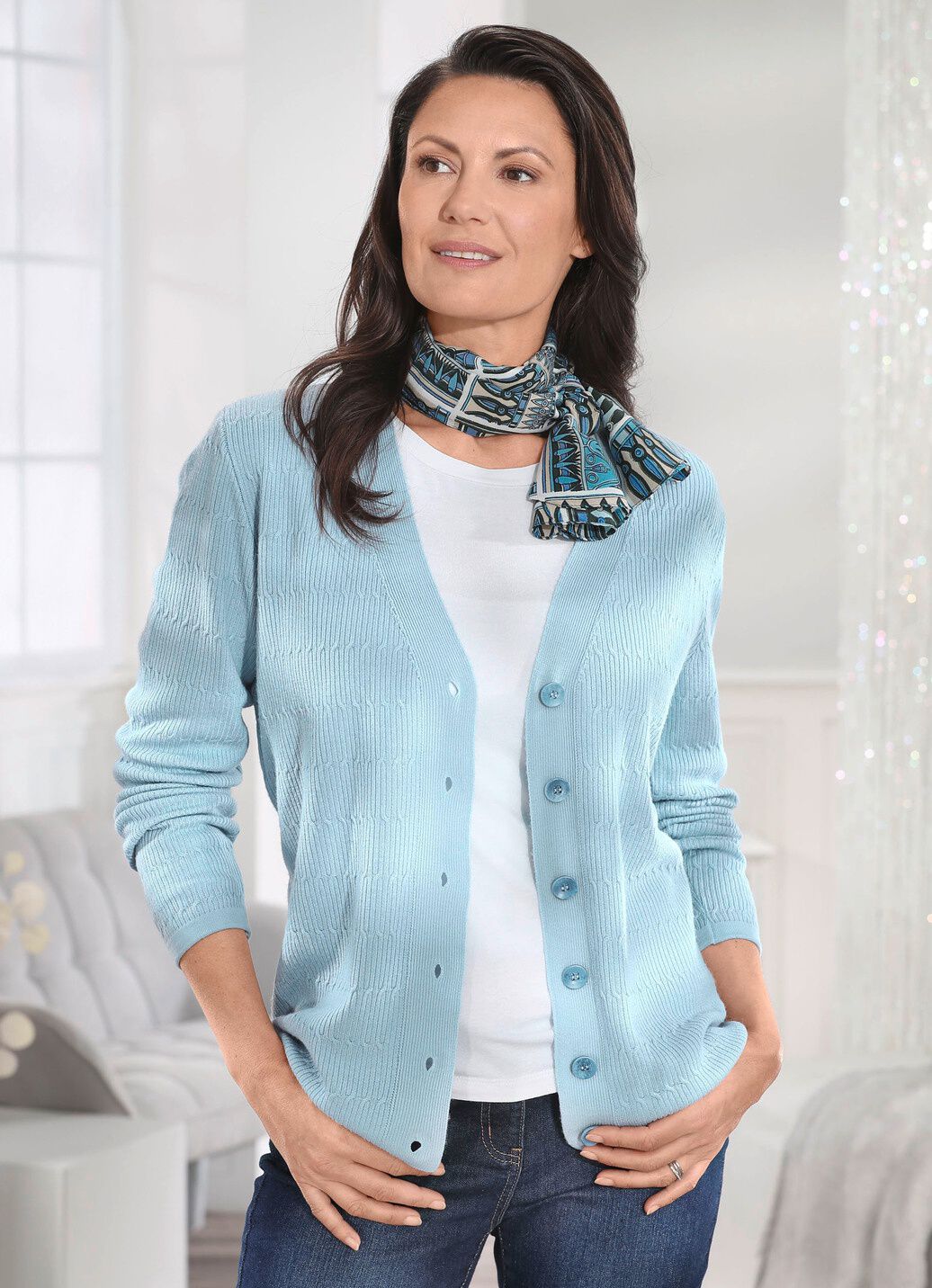 Strickjacke aus Schurwolle (Merino)