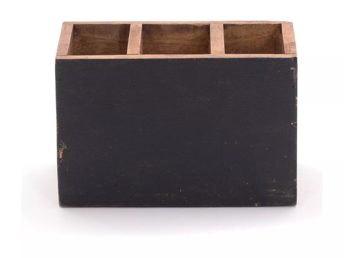BOÎTE À STYLOS Organiser Bois de mahogany, avec tableau écrivable couleurs naturelles
