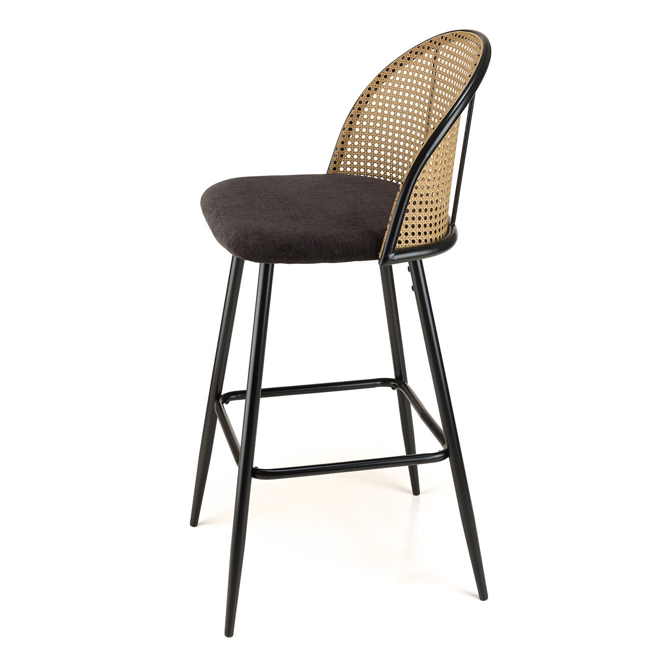 Macabane 2 Tabourets de bar Léa noirs - 48x54x102 cm