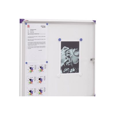 Nobo - Vitrine intérieure 6 A4 (680 x 725 mm) - cadre aluminium fond métal