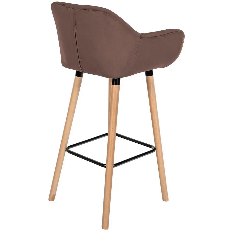 CLP Set van 2 Barkruk Grant natura Frame - Fluweel - koffie