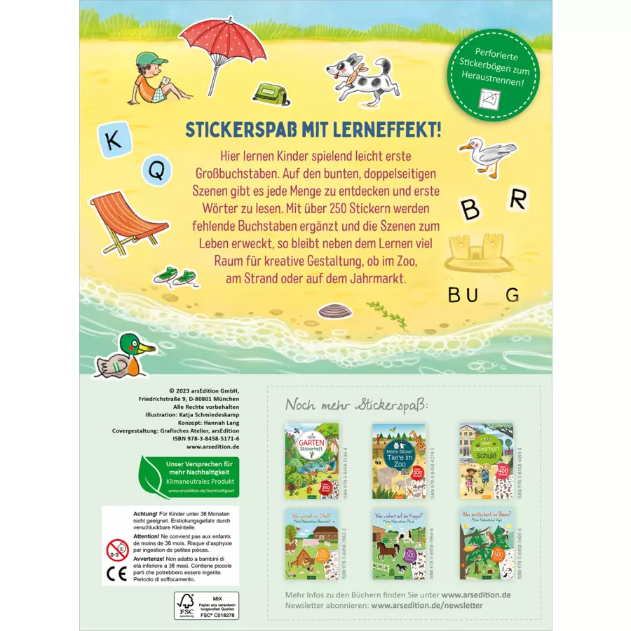 arsEdition Stickern & Lernen – Großbuchstaben