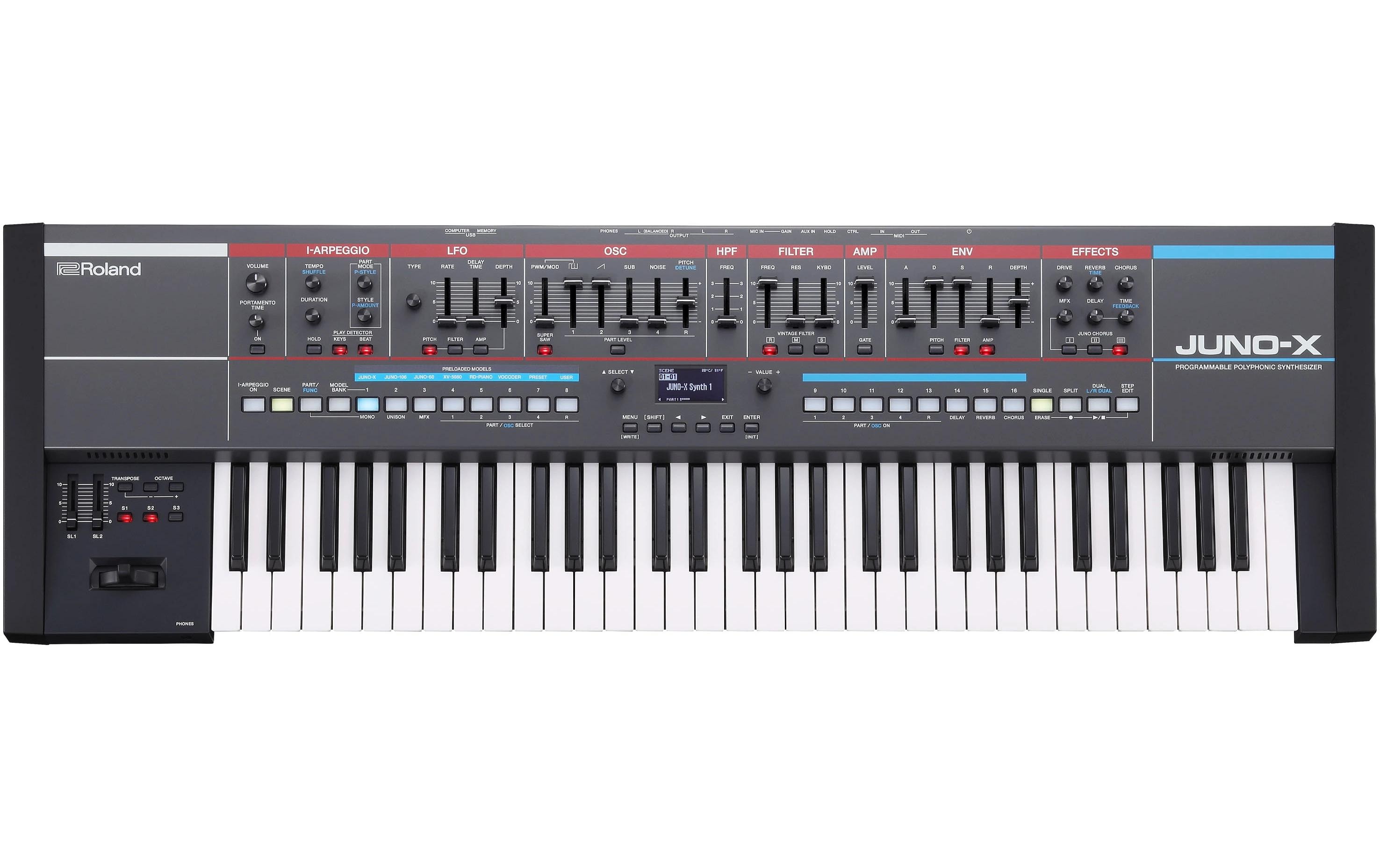 Synthesizer JUNO-X<br>Programmierbarer polyphoner Synthesizer