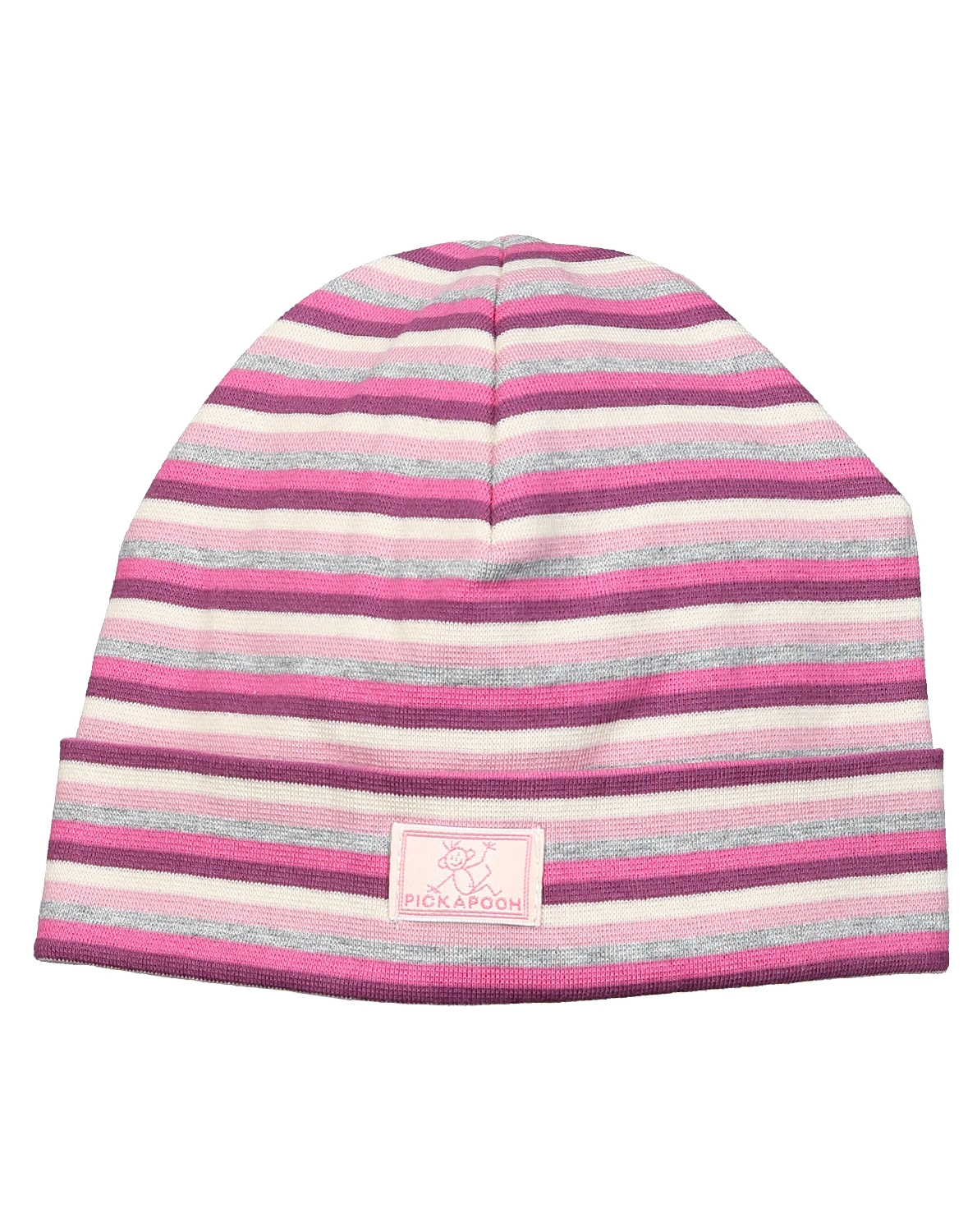 Strickmütze SCHLUPPER geringelt in rose/dahlia/grau