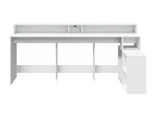 Bureau avec lumières LED blanc 200x104x91 cm bois d'ingénierie