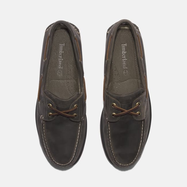 Scarpa da Barca in Pelle Classic da Uomo in                Grigio medio