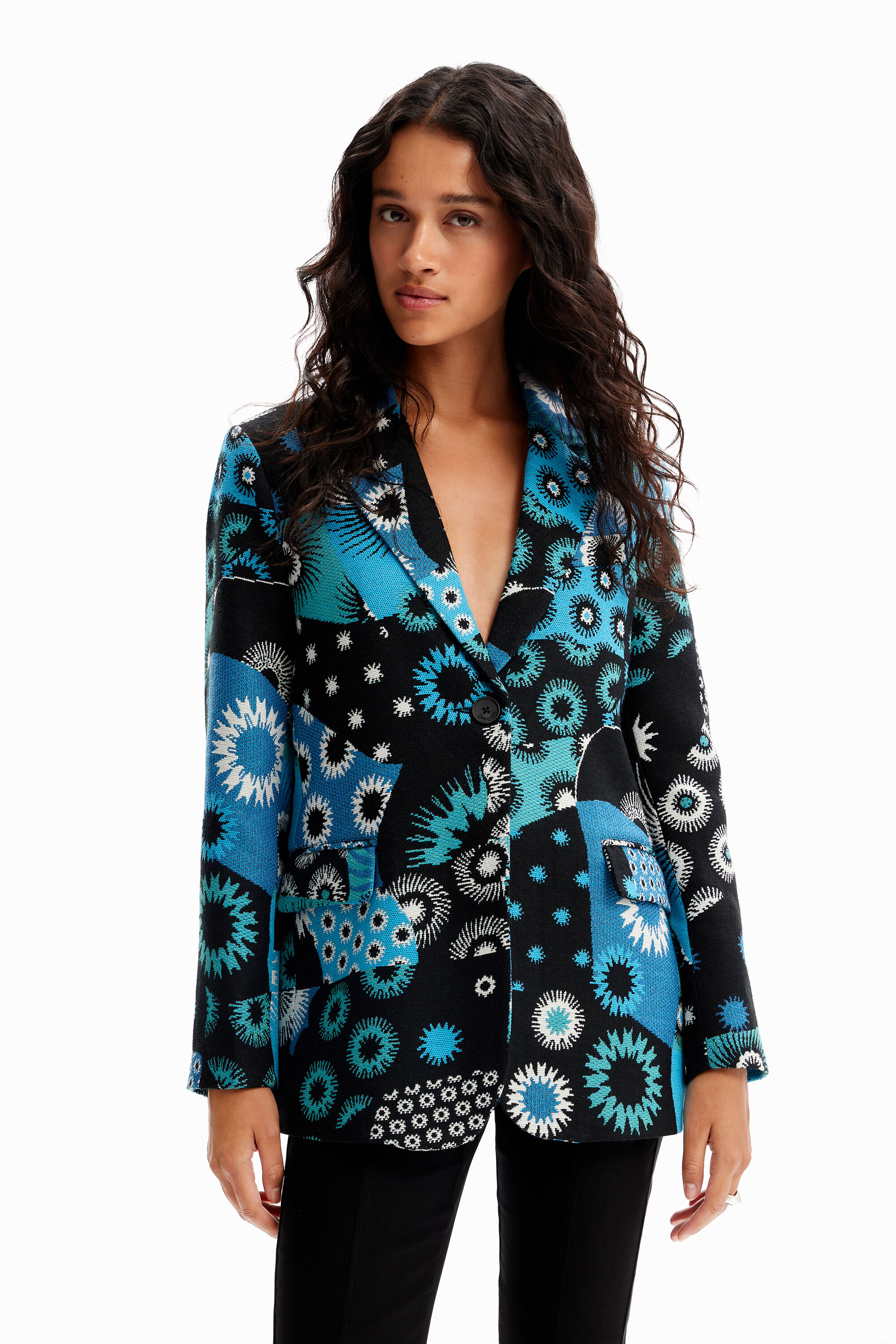 Blazer jacquard patchwork