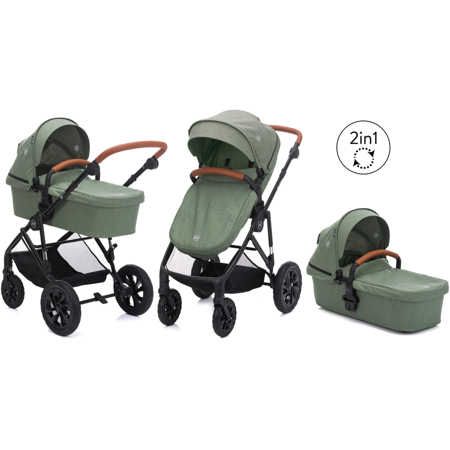 fill Kinderwagenset fill Leopard Air grün melange