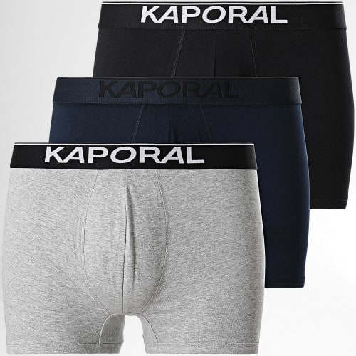 Lot De 3 Boxers Quad Noir Bleu Marine Gris Chiné