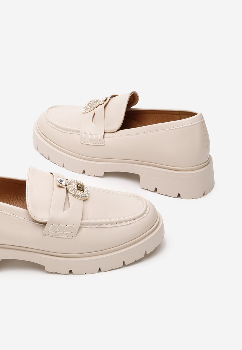 Mocassins à semelle épaisse beige Asuna V2