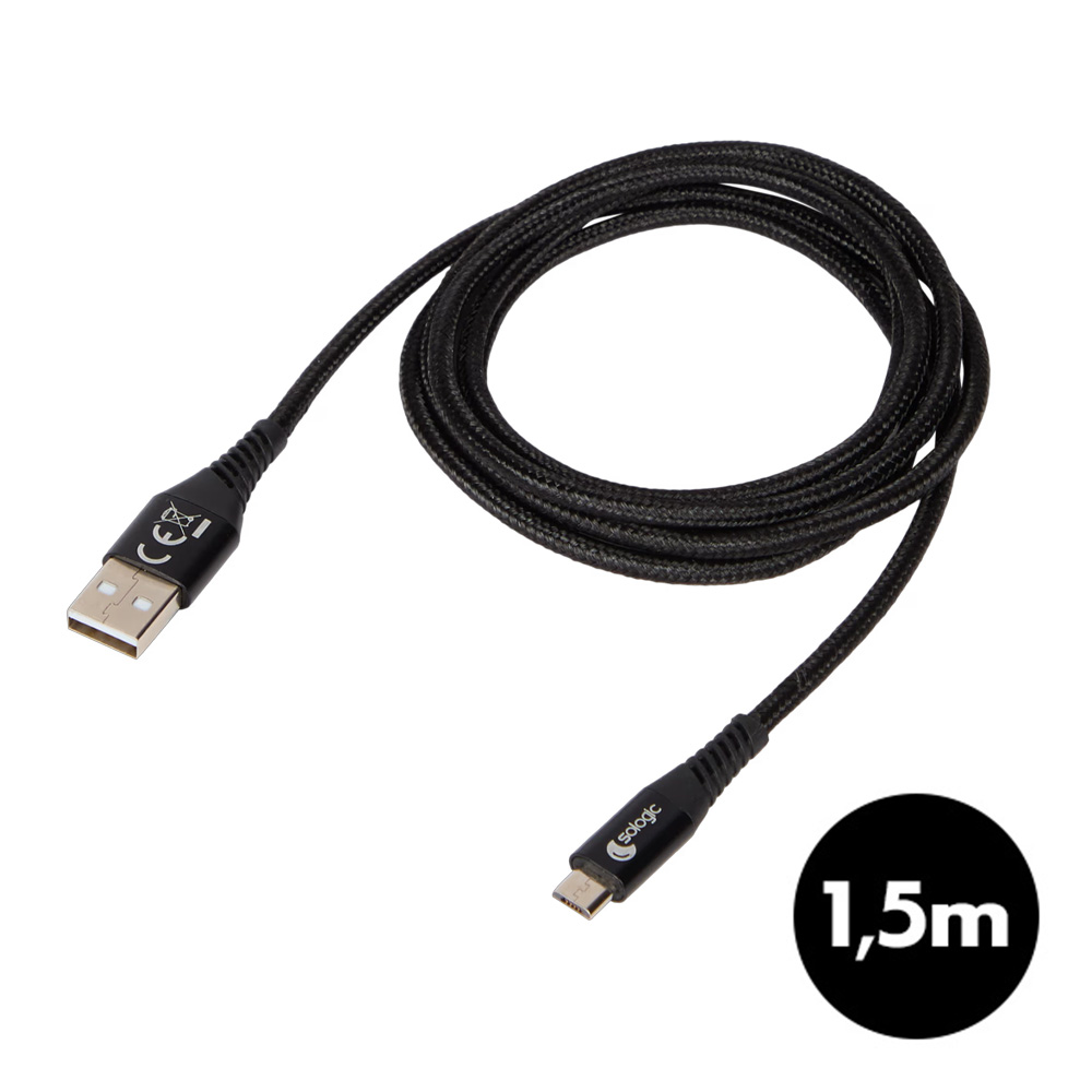 Câble de charge et transfert de données Micro-USB 1,5m