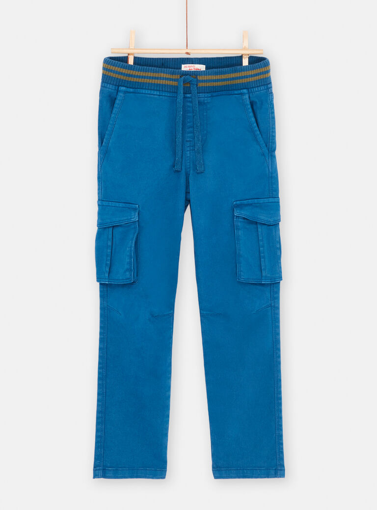 Pantalon cargo bleu garçon