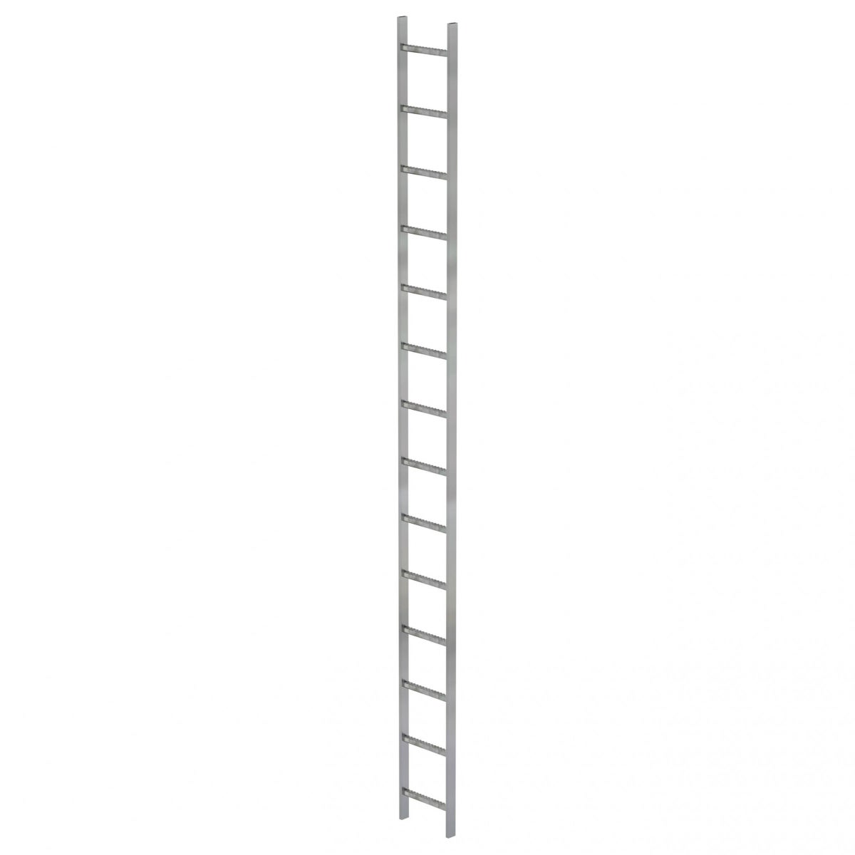 MUNK schachtladder, gegalvaniseerd staal, 300 mm breed, 14 sporten, 3,92 m lang