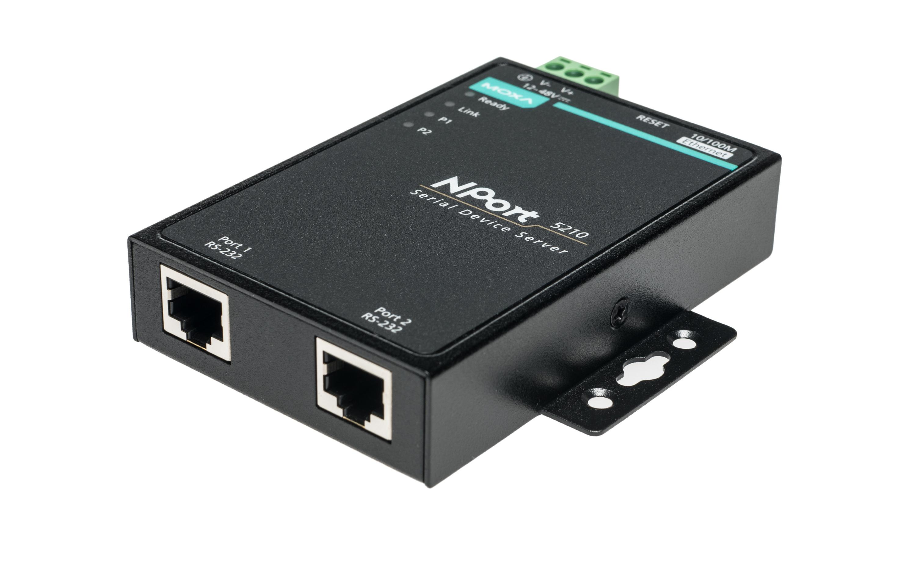 Serieller Geräteserver NPort 5210<br>Serieller 2-Port-RS-232-Geräteserver