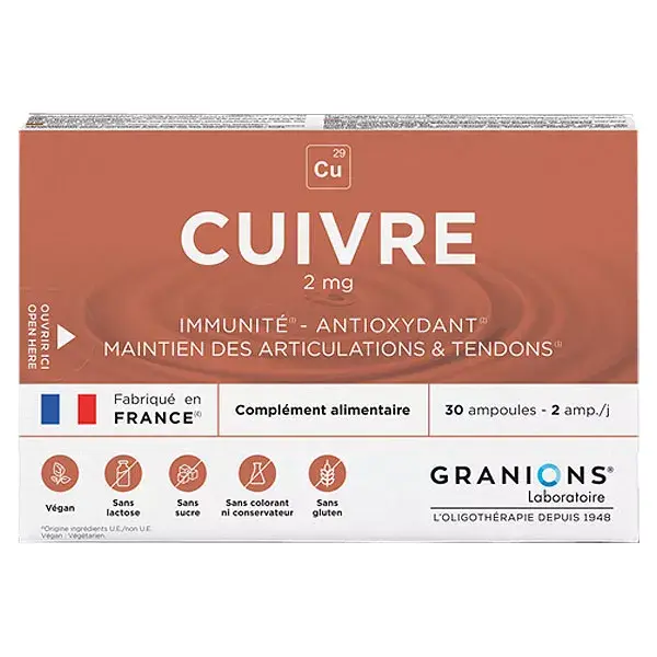 Granions Oligo Cobre 2mg 30 ampolas