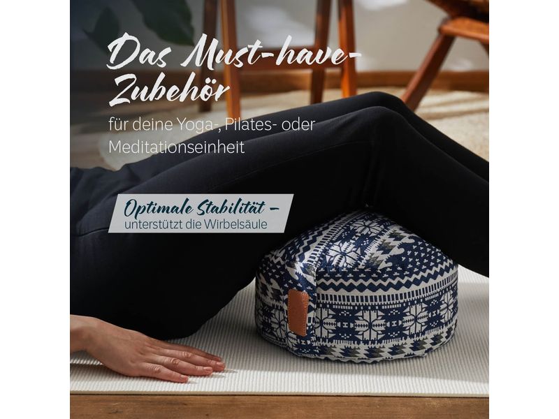 DoYourYoga Yoga-Kissen Vishnu Buchweizenschalen, Mehrfarbig Yogarolle