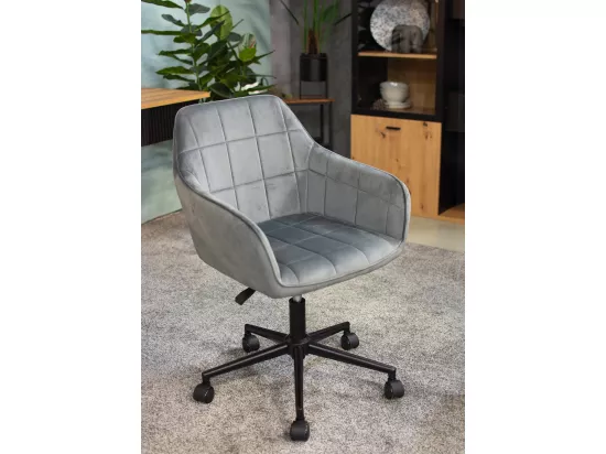 Fauteuil MILANO gris avec pieds noirs
