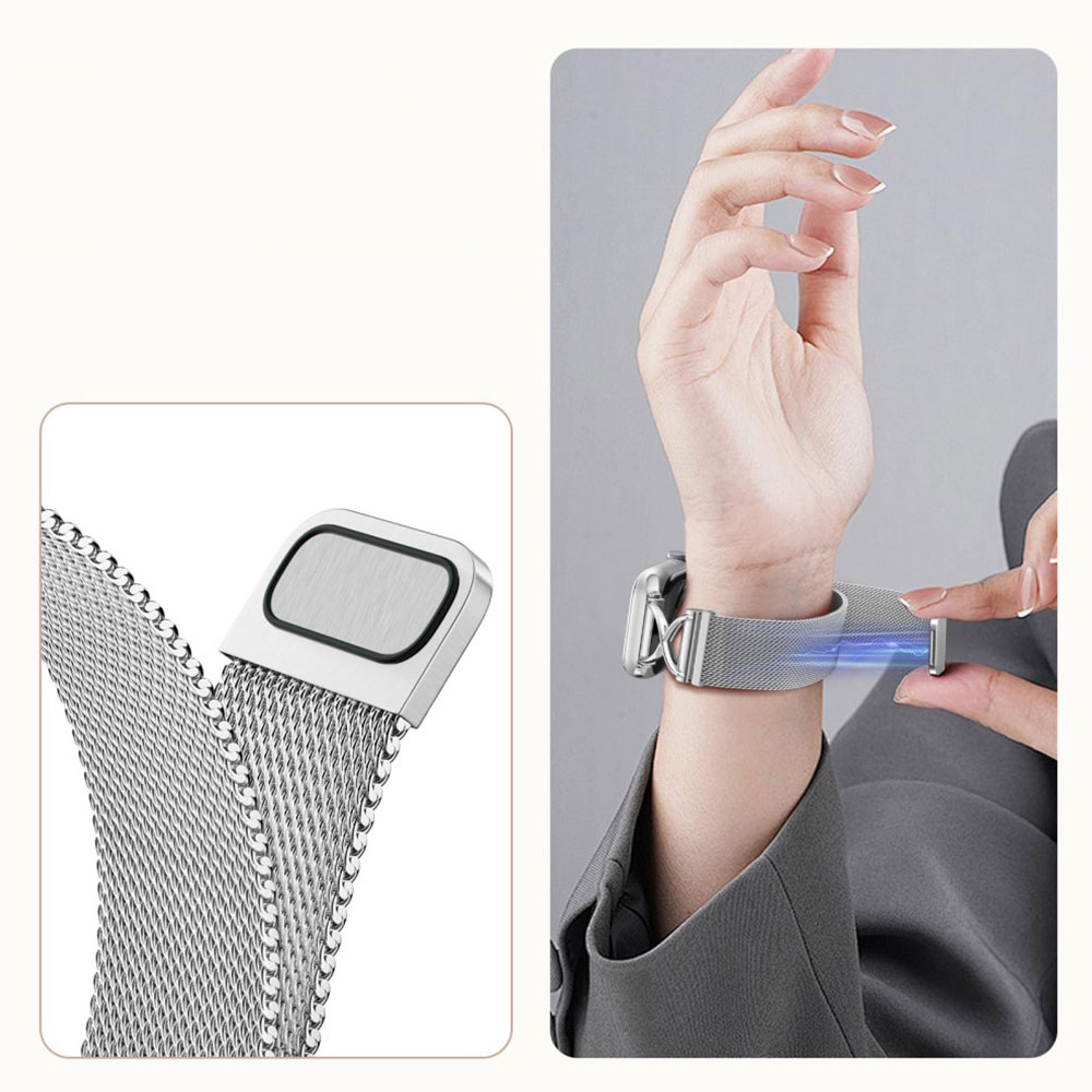 Apple Watch (42/41/40/38 mm) Milanaise Armband mit Magnet-Verschluss (Gelenkumfang: 170-215mm) - Silber