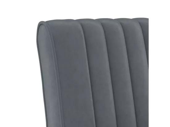 Fauteuil sans accoudoirs gris foncé velours
