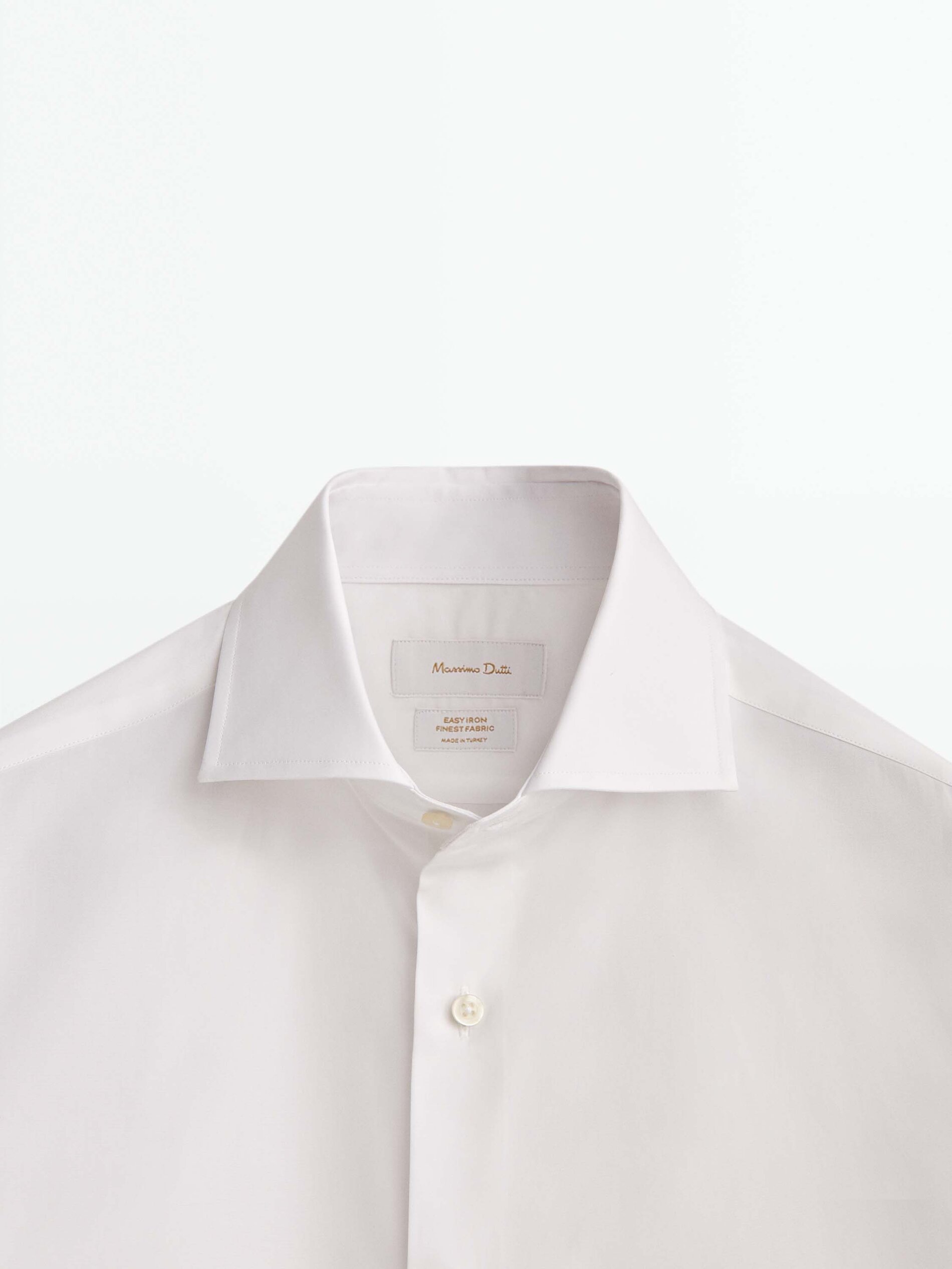 Camisa de algodão popeline de corte regular - BRANCA