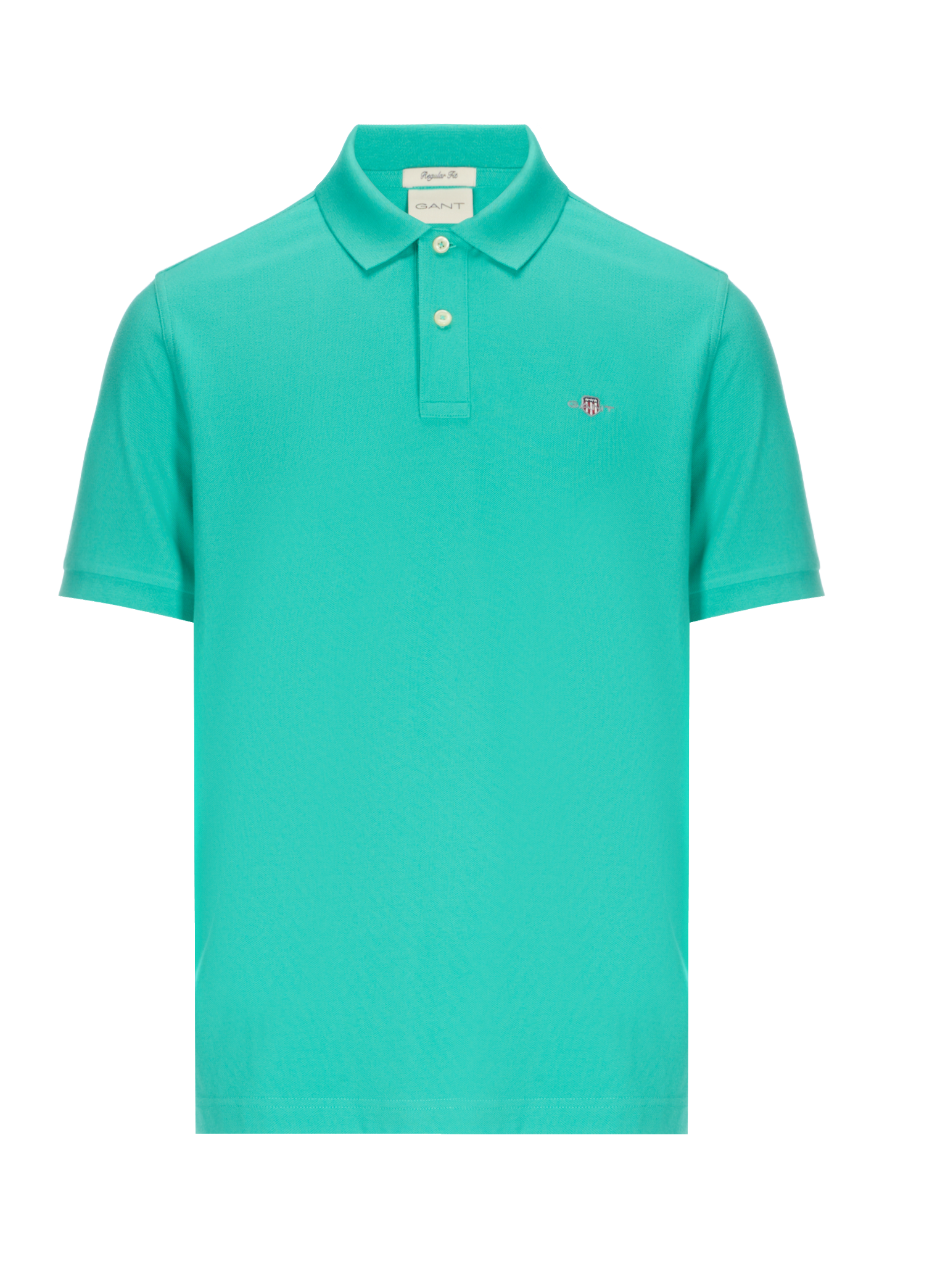 Polo col classique droit en coton| Vert