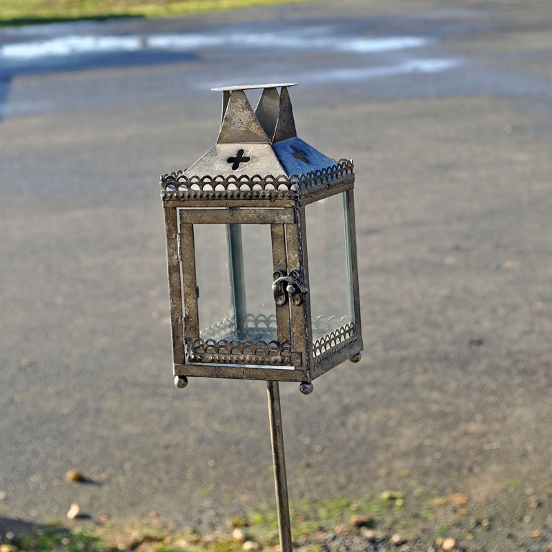Tuteur lanterne jardin fer 10x144 cm