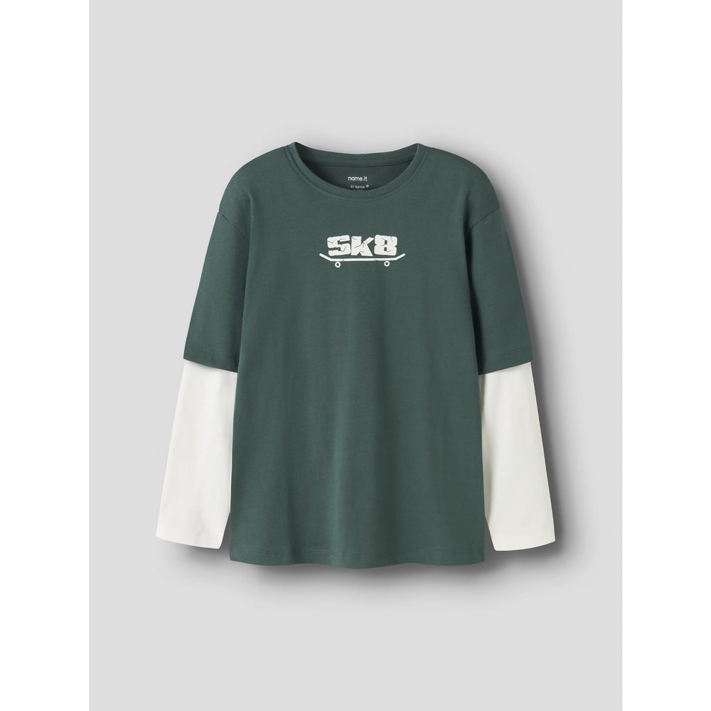 Køb Name It Bistro Green Skate8 Nkmvarto Ls Nreg Top