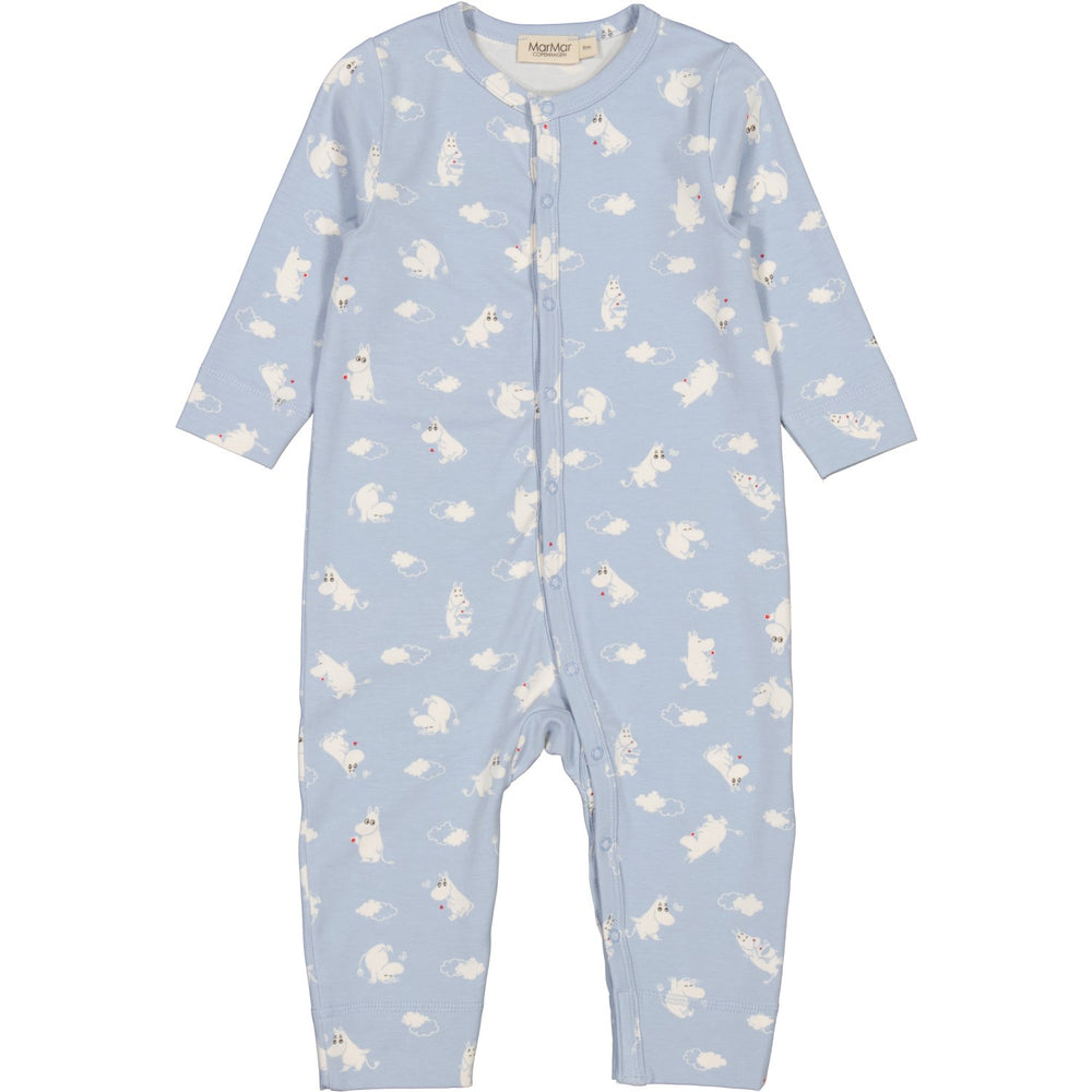 Køb MarMar Modal Smooth Print Blue Moomin Ruka Romper