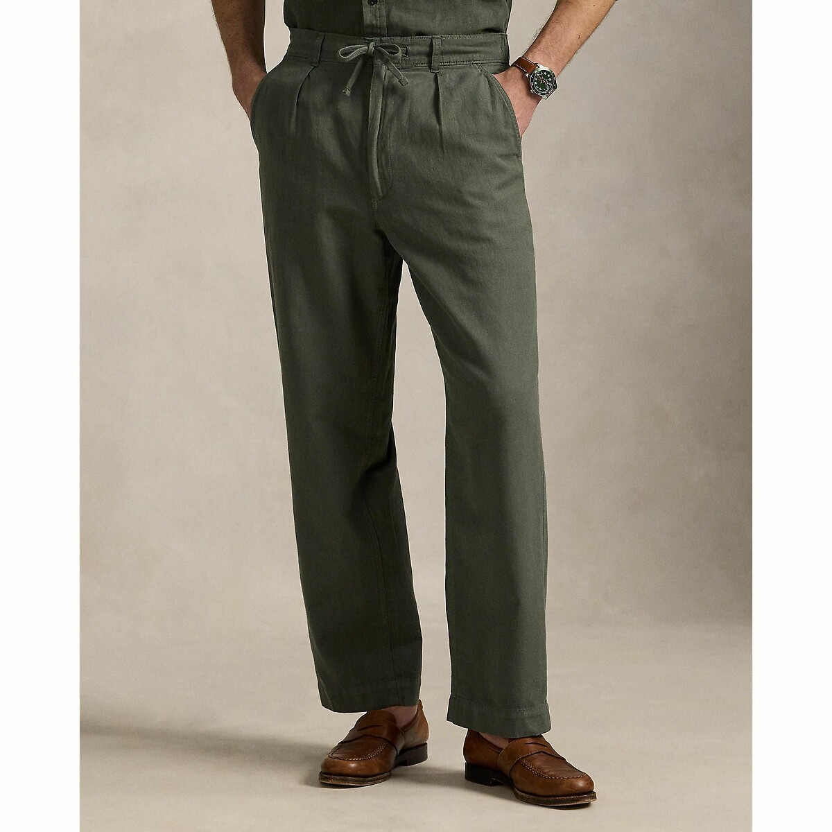 POLO RALPH LAUREN<br>Calças de algodão e linho