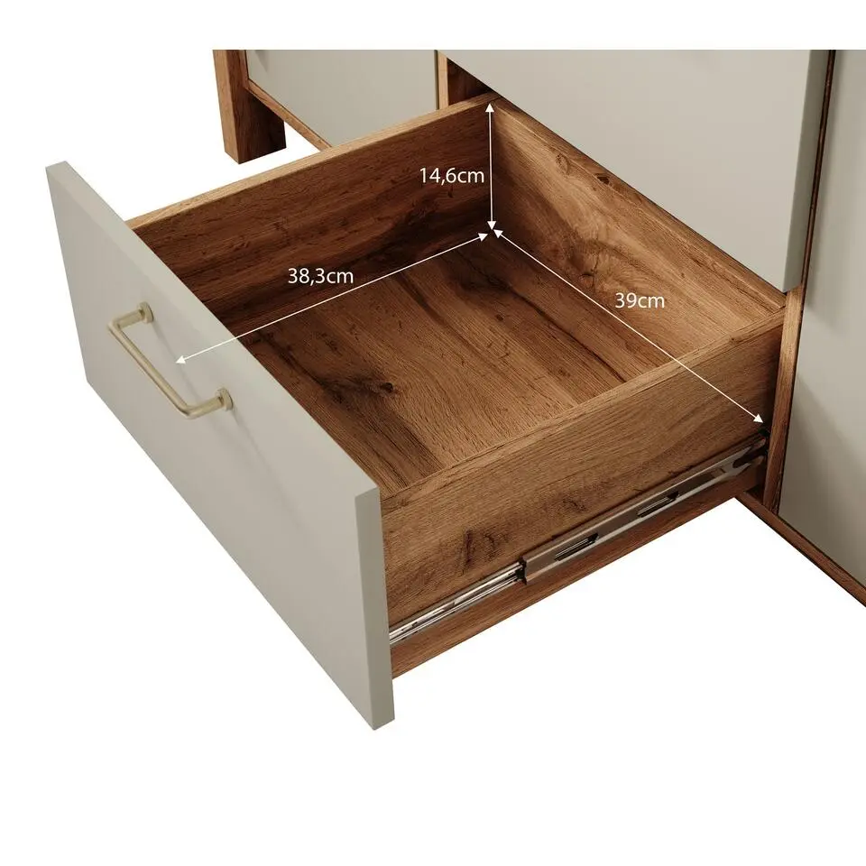 Meubella - Kledingkast Isaac - Beige - 138 cm