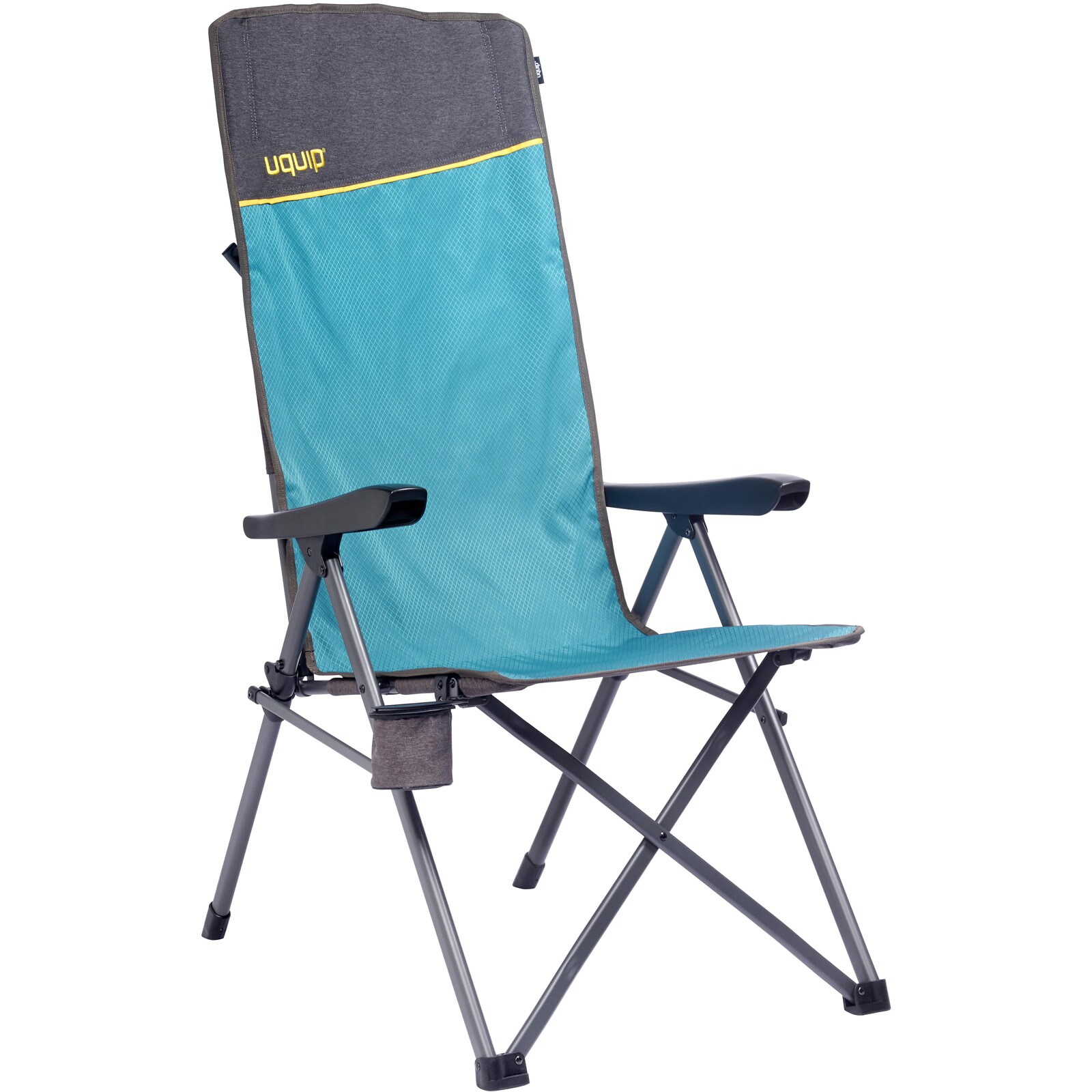 UQUIP Campingstuhl Justy XL Faltstuhl Strandstuhl Klappstuhl Verstellbar 120 kg Farbe: Petrol/grey