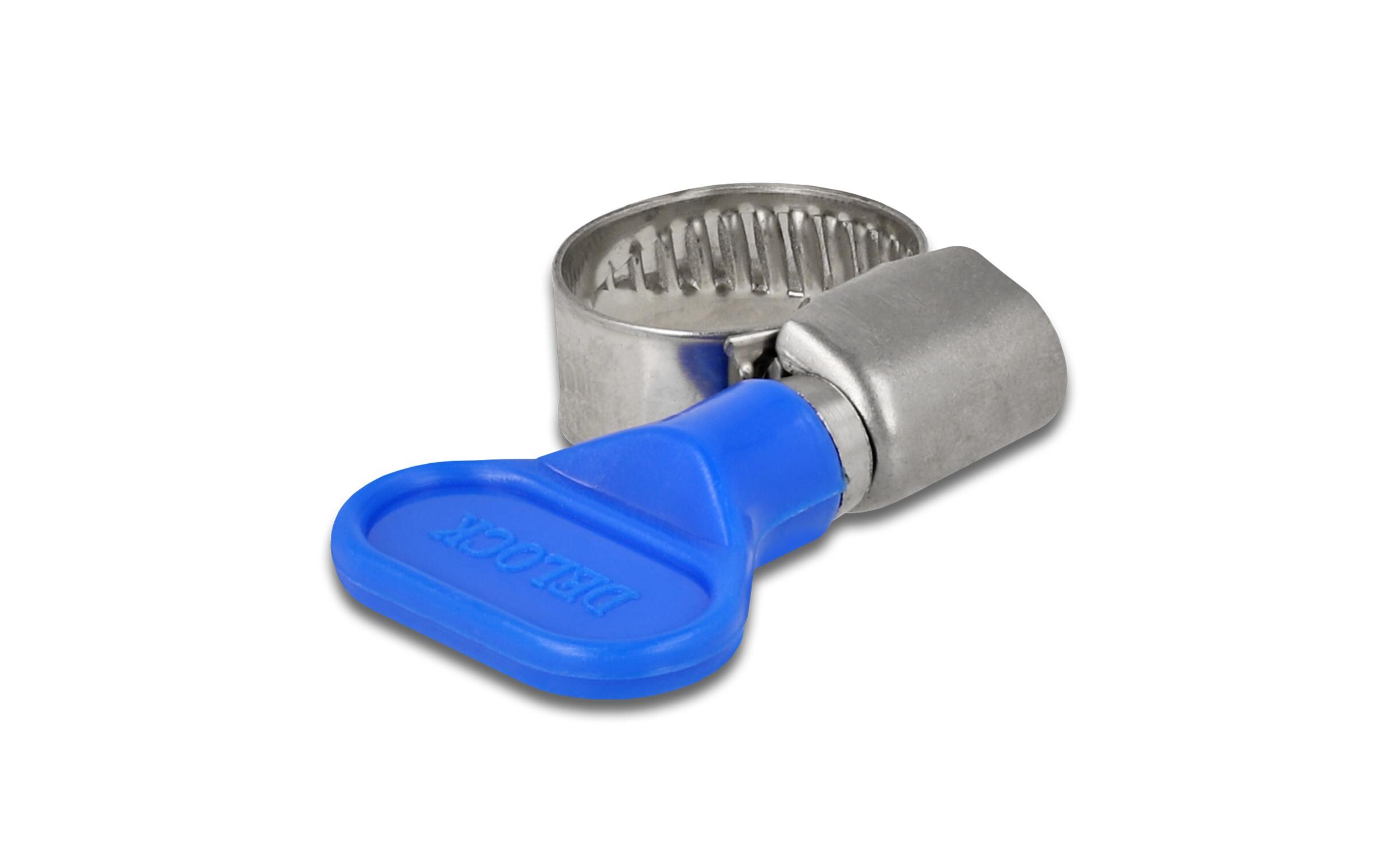 Schlauchschellen-Set 10-16 mm, Blau 10 StückDelock Schlauchschelle mit Flügelmutter 10 - 16 mm 10 Stück blau