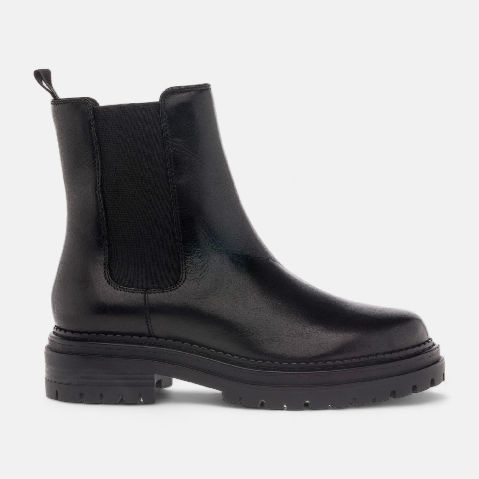 Boots chelsea Femme en cuir noir