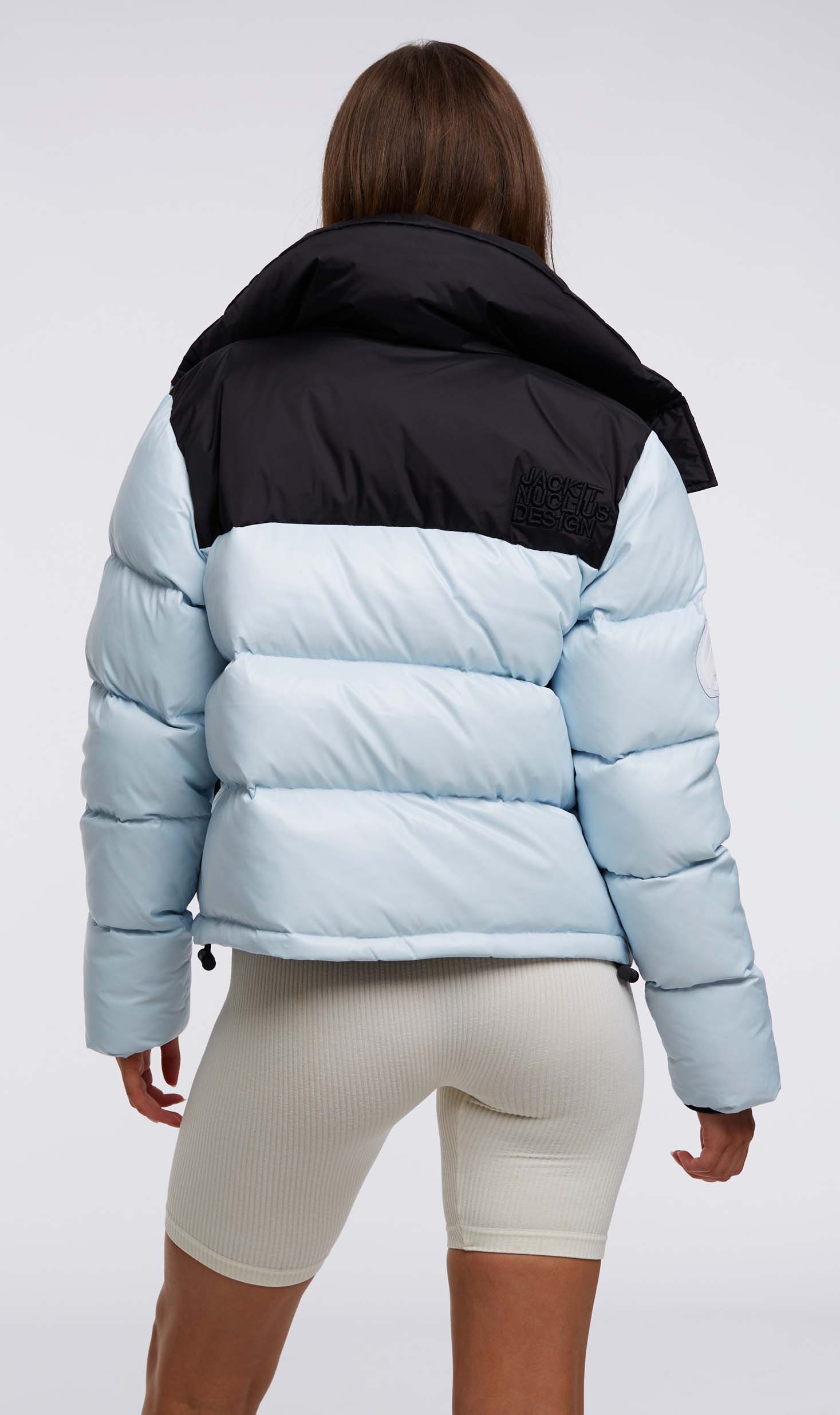 Diamond Down Alps Slip Crop Jacket Dame Powder Blue/Black
