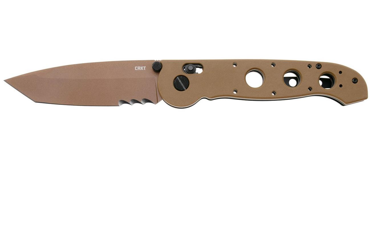CRKT M16 Crossbar Lock Tanto Veff Serrations M16-14XD Desert Tan EDP D2, Desert Tan GRN, zakmes, Kit Carson design