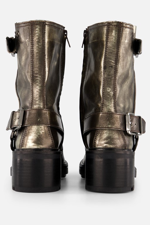 Lazamani Vintage Biker boots zilver Leer