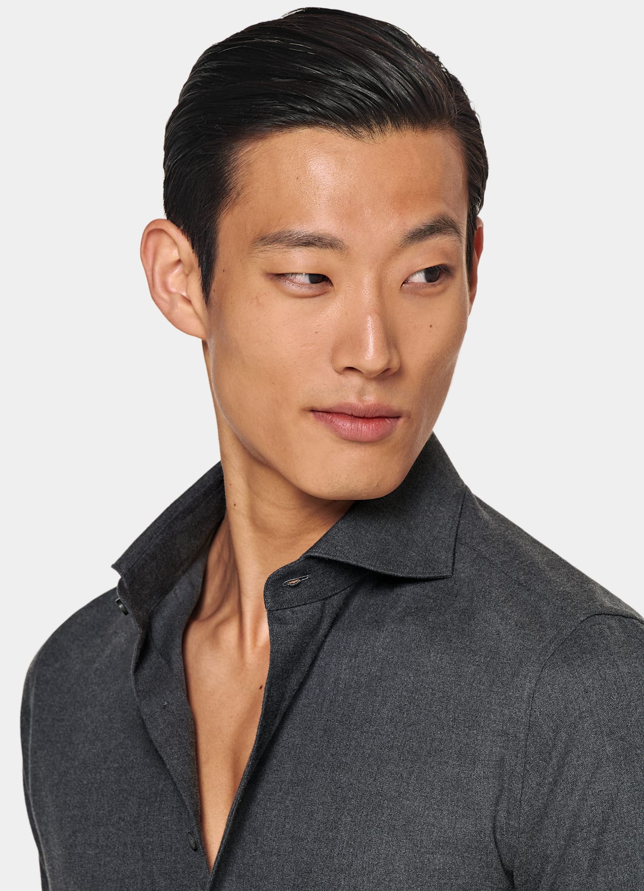 Chemise coupe ajustée gris foncé