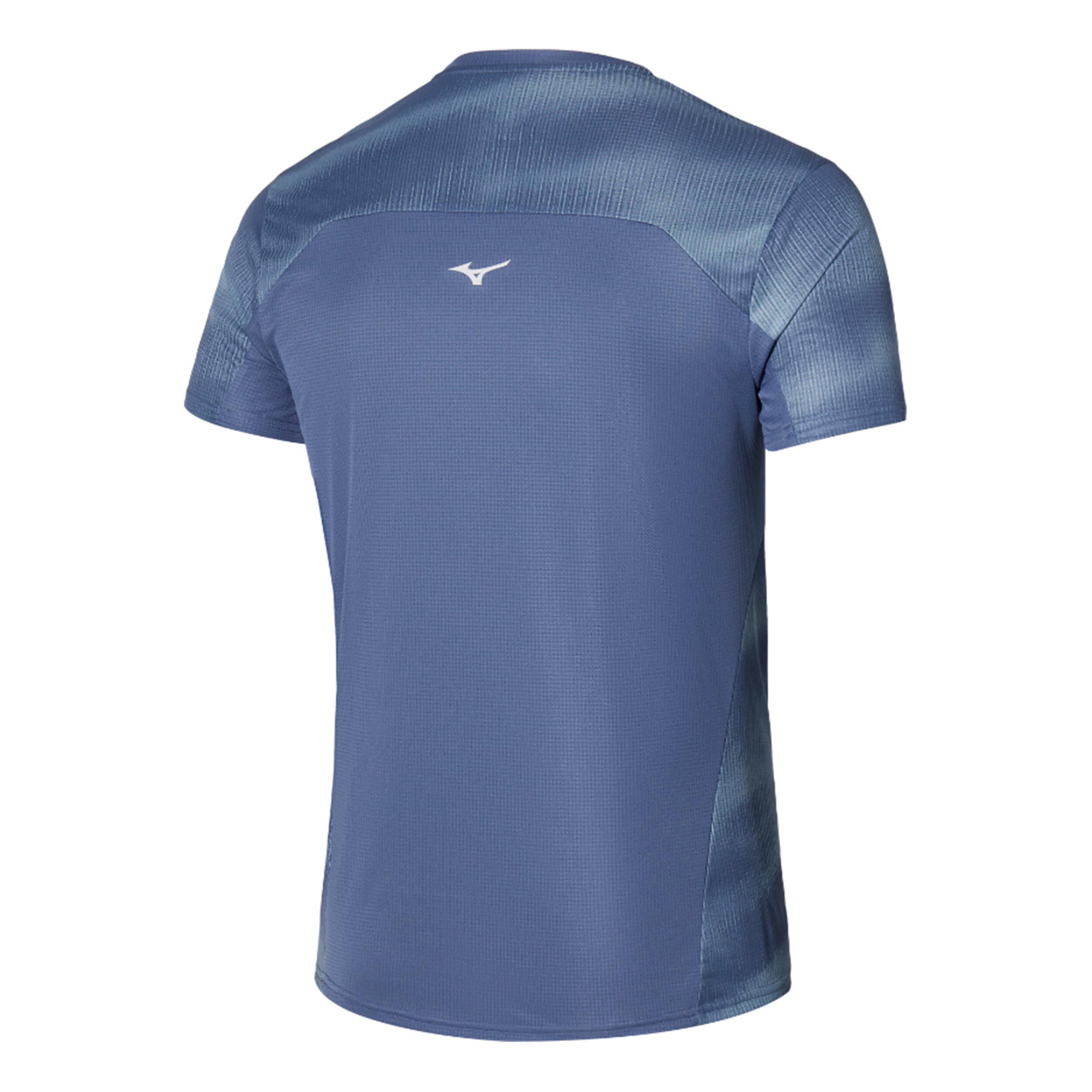 Mizuno DryAeroFlow Graphic Tee Maillot De Course Hommes - Bleu , Bleu Petrol