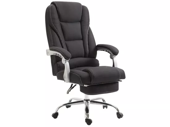 Chaise de bureau - Tissu & Métal chromé - Noir - Pacific