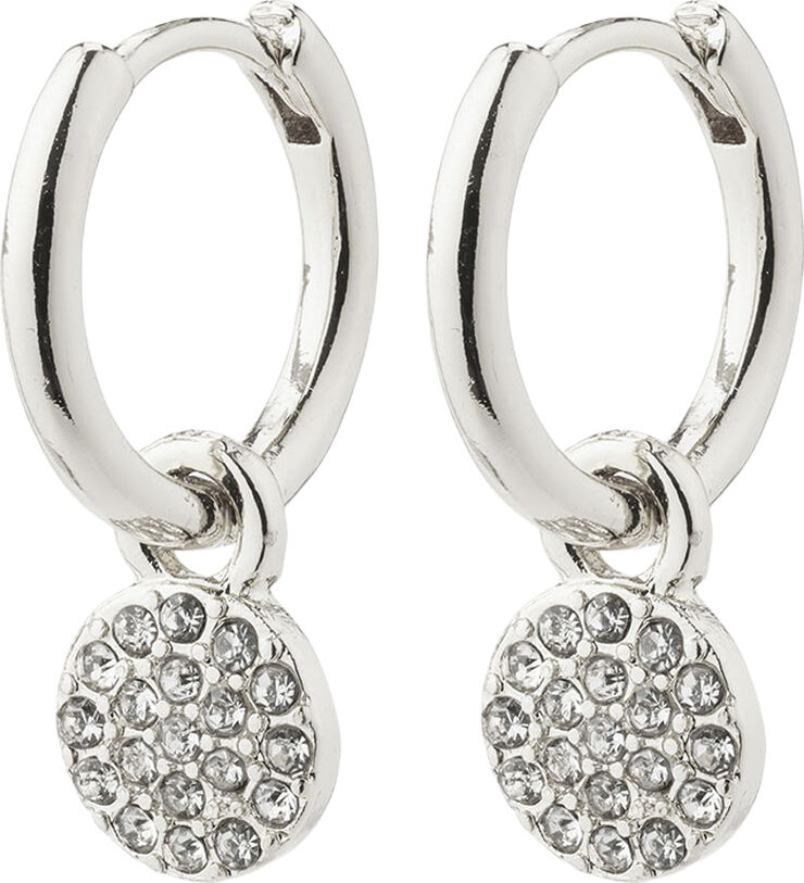 Pilgrim CHAYENNE recycled crystal hoop earrings silver-plated Sølv