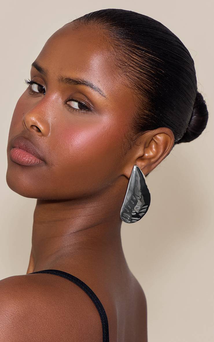 Argenté Boucles D'oreilles Clous Surdimensionnées En Forme D'huître