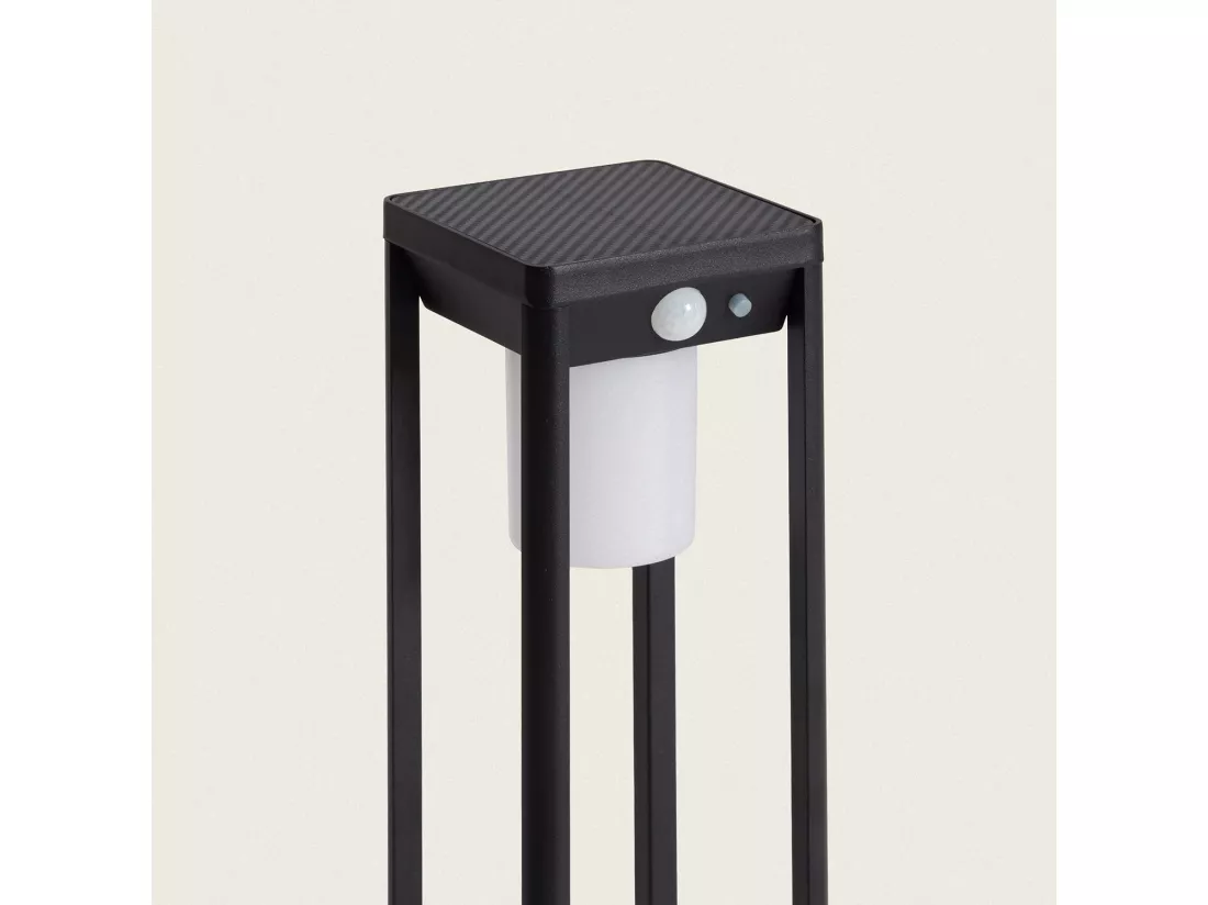 Balise sur Pied Extérieure Solaire LED 2,5W 40cm Aluminium avec Détecteur de Mouvement Devah Noir