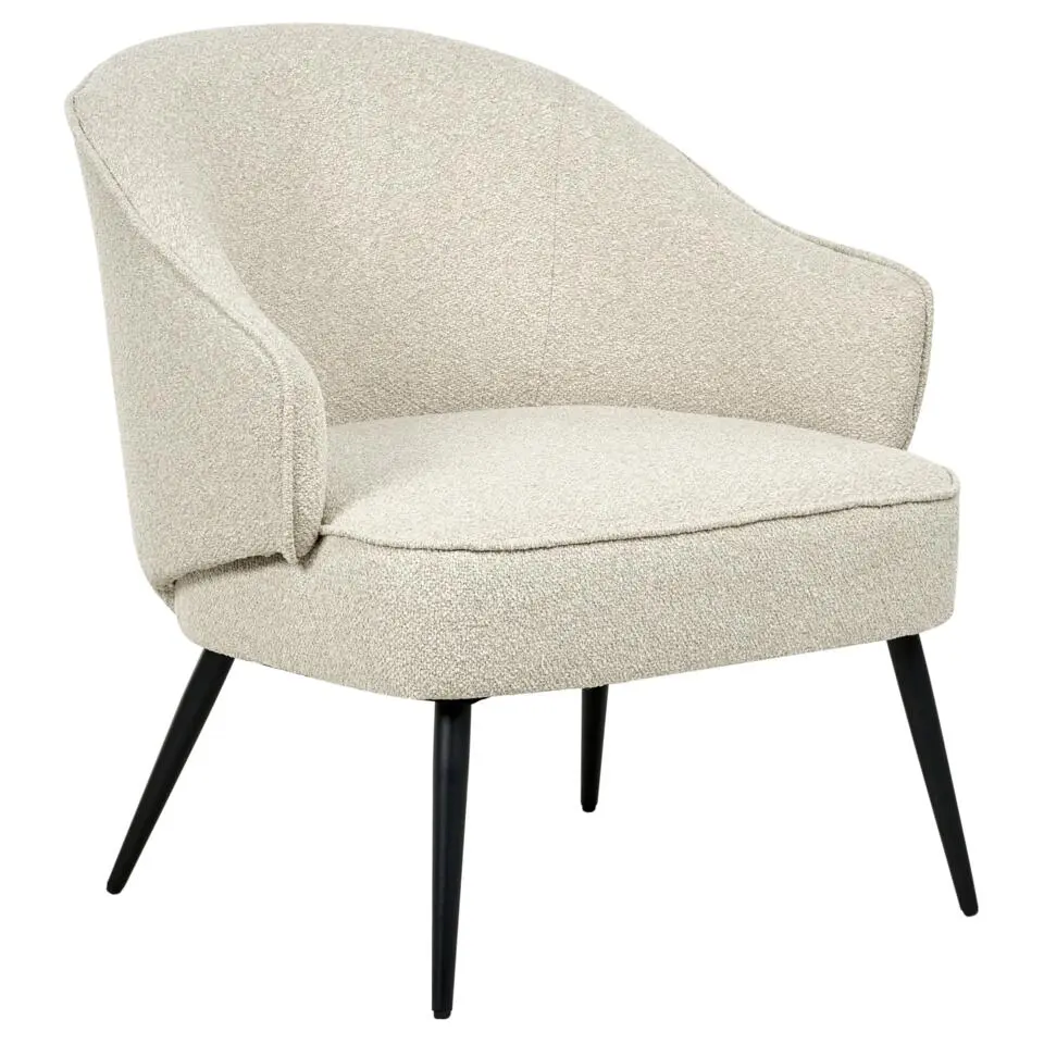 KAYLA - Fauteuil - Lichtbeige - Bouclé