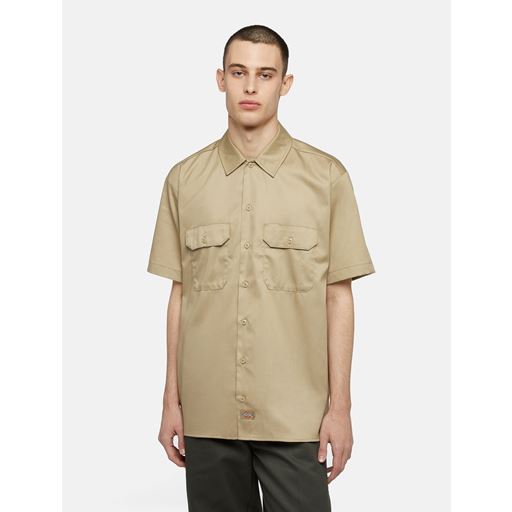 Dickies Work Shirt Kortærmet Skjorte, Khaki, XL