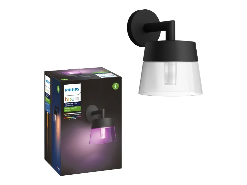 Philips Hue White and Color Ambiance Attract - Væglampe - LED - 8 W (tilsvarende 49 W) - 16 millioner farver - 2000-6500 K - sort