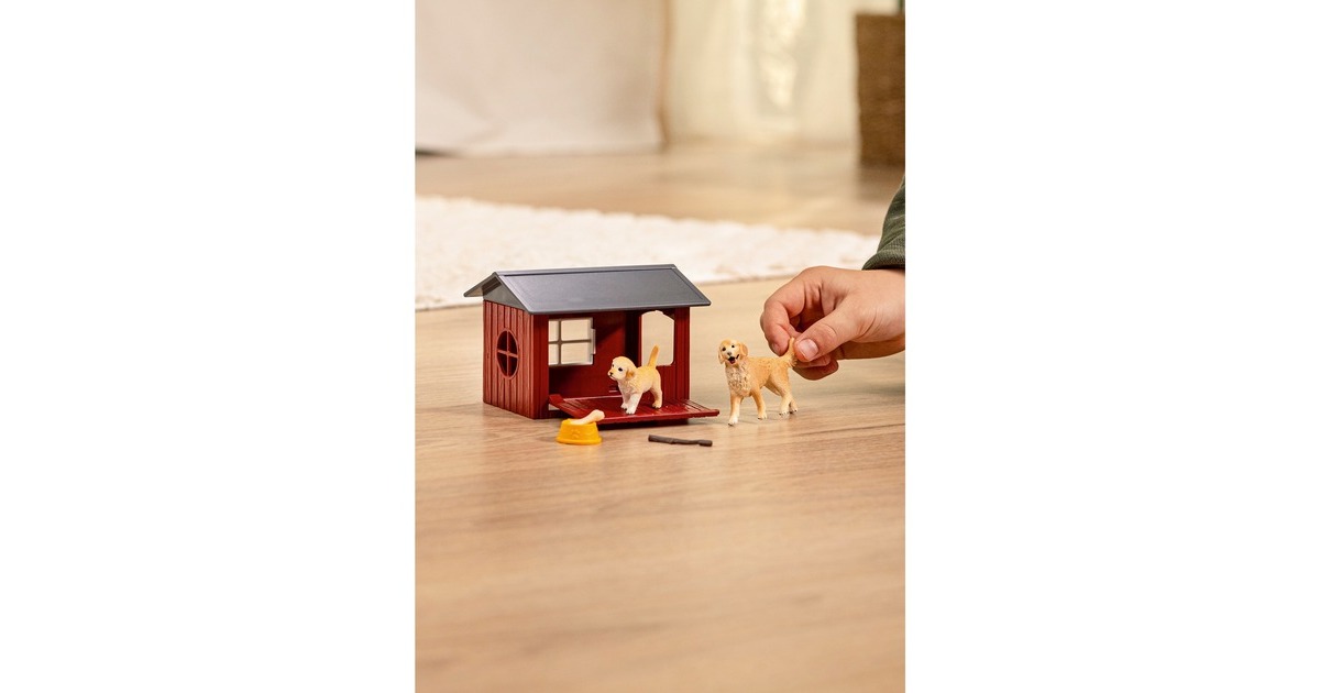 SchleichFarm World - Hondenhok met golden retrievers speelfiguur  (42722)