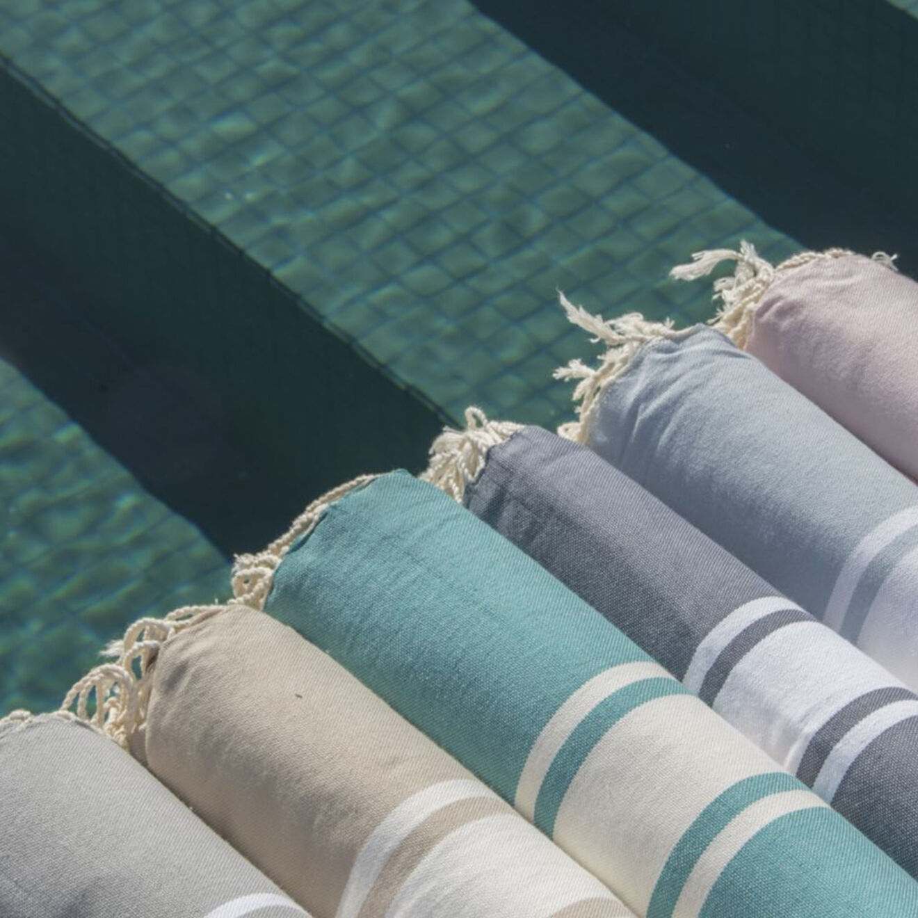 Febronie Fouta Traditionelle St Tropez vert canard - 100x200 cm