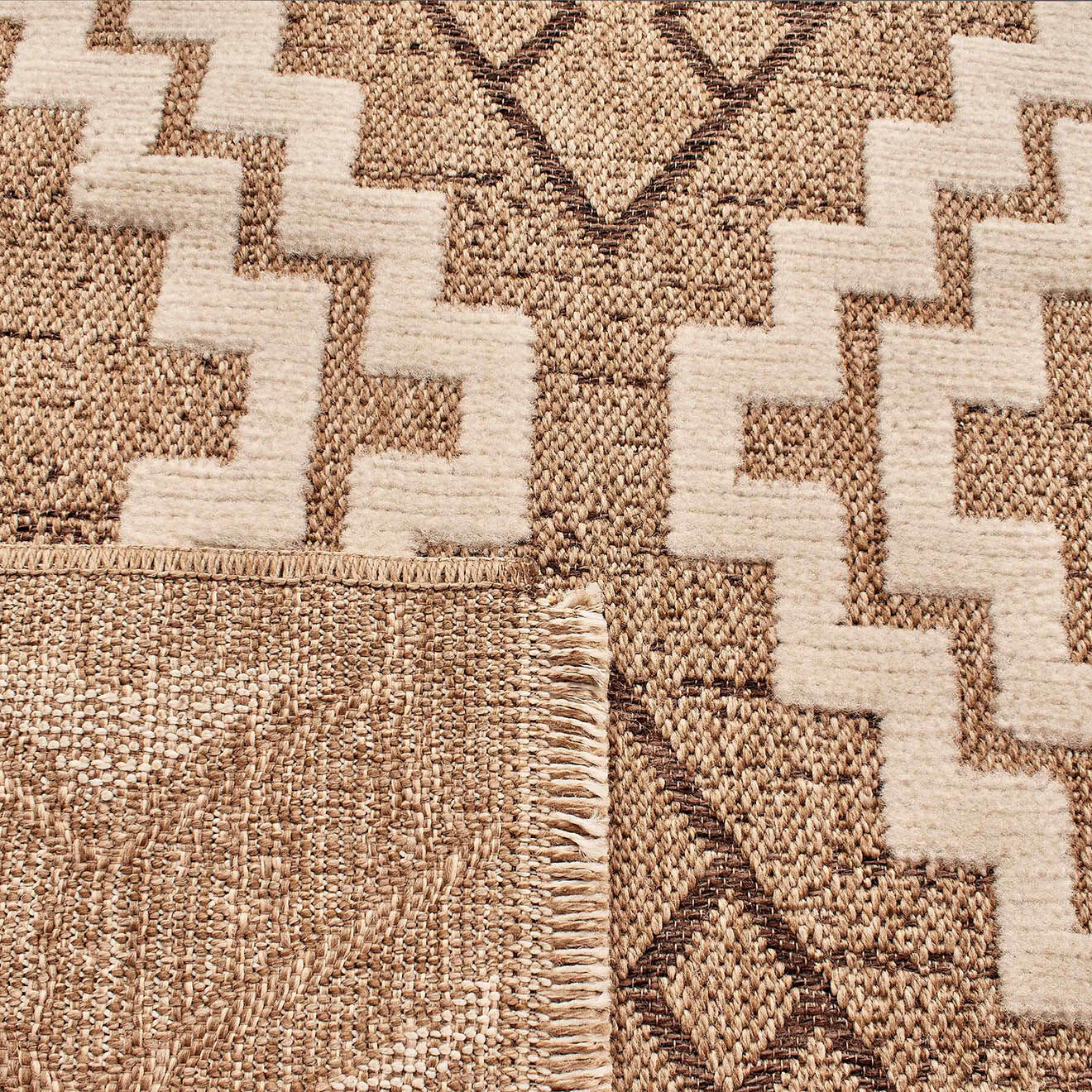 Nazar Rugs Tapis aspect jute TULUM 9054 intérieur & extérieur marron - 60x90 cm